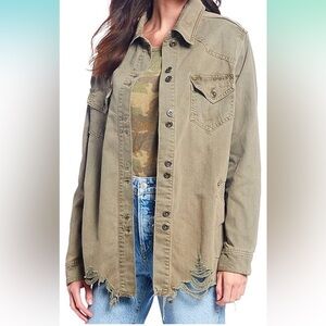 Free People moonchild denim shirt jacket